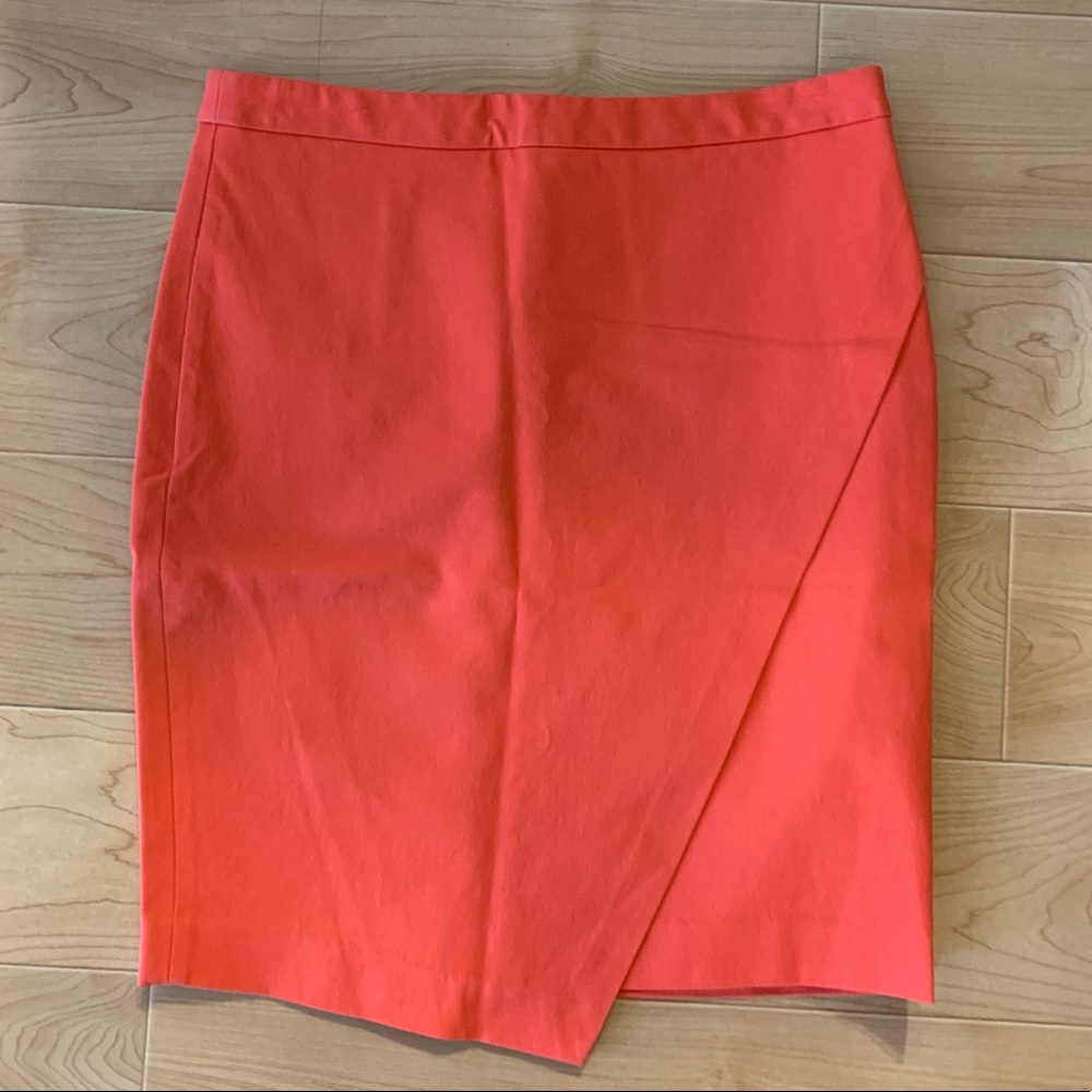 ❌SOLD❌ ✨HP✨ 🦋 3/$9 Banana Republic Orange red pink wrap pencil skirt size 6 - Picture 2 of 8